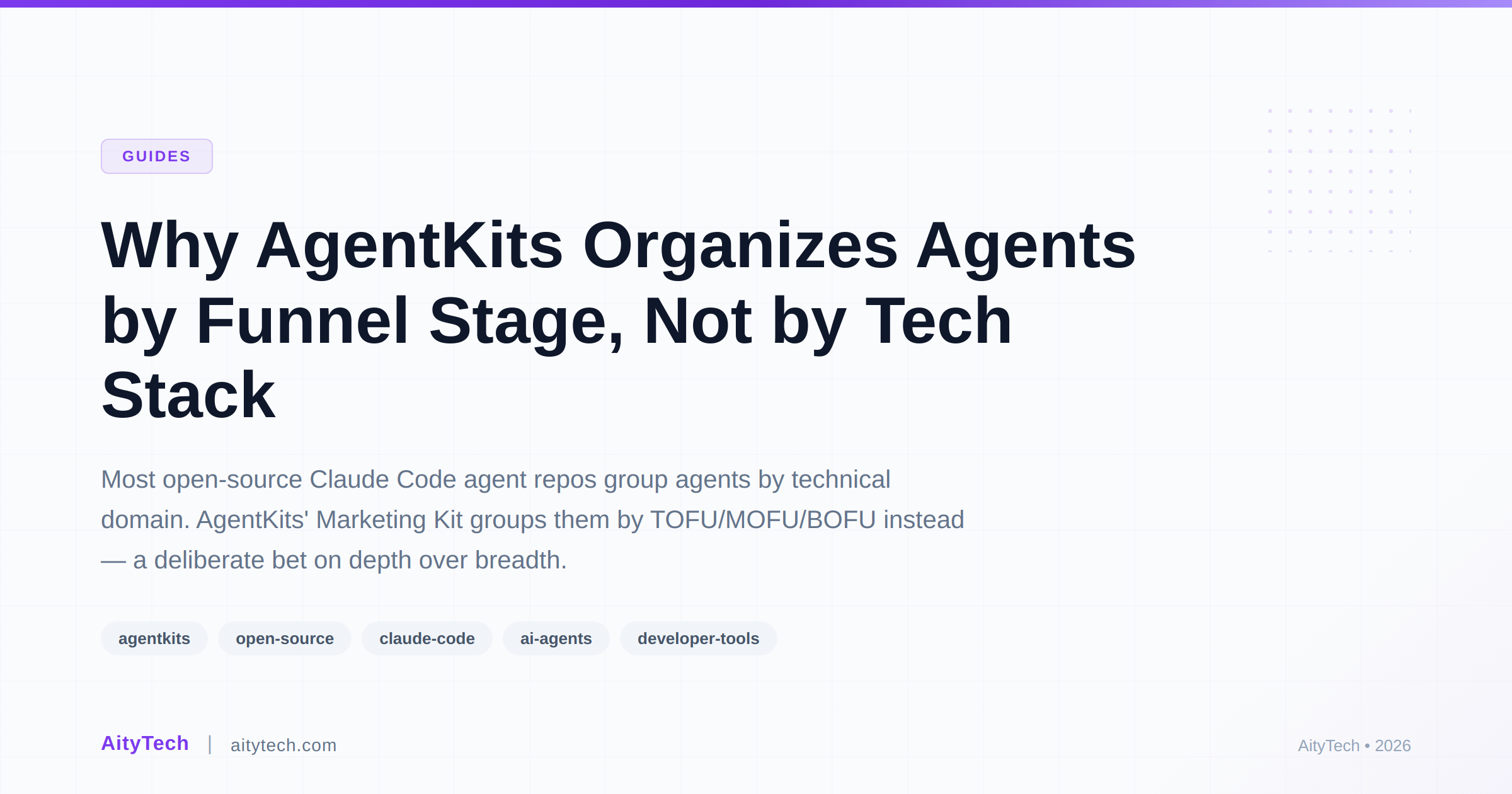 Why AgentKits Organizes Agents by Funnel Stage, Not by Tech Stack