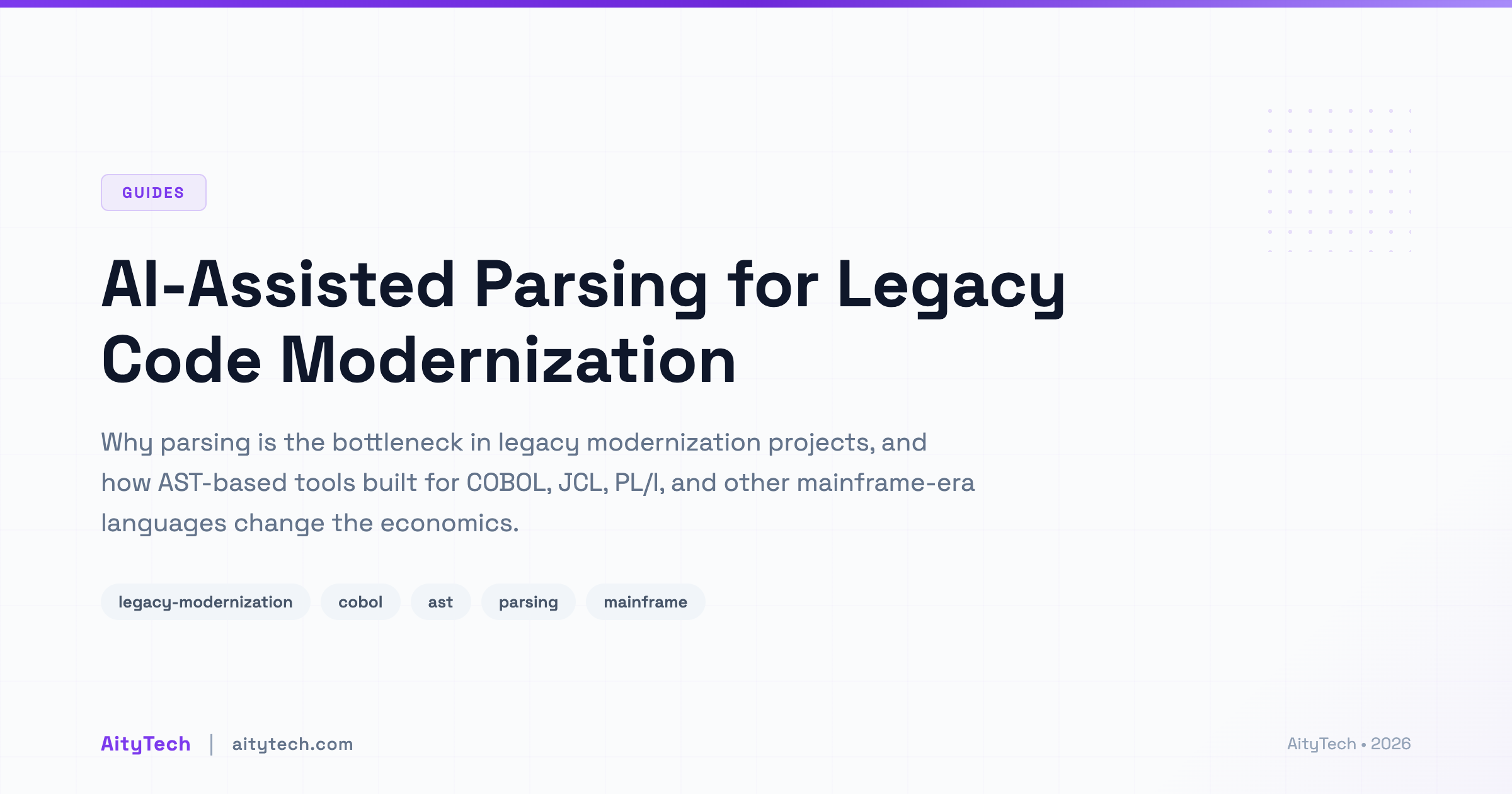 AI-Assisted Parsing for Legacy Code Modernization