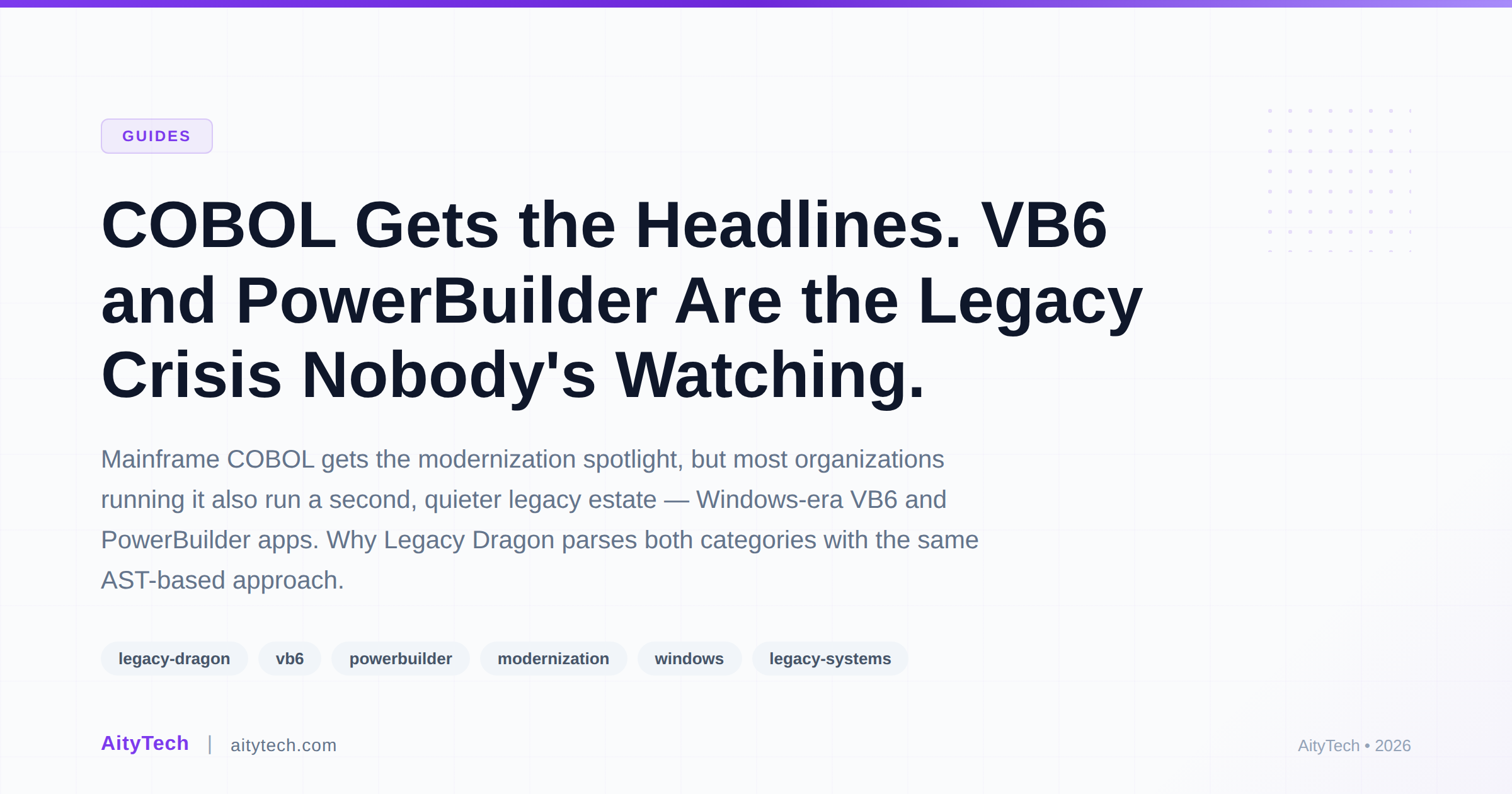 COBOL Gets the Headlines. VB6 and PowerBuilder Are the Legacy Crisis Nobody's Watching.