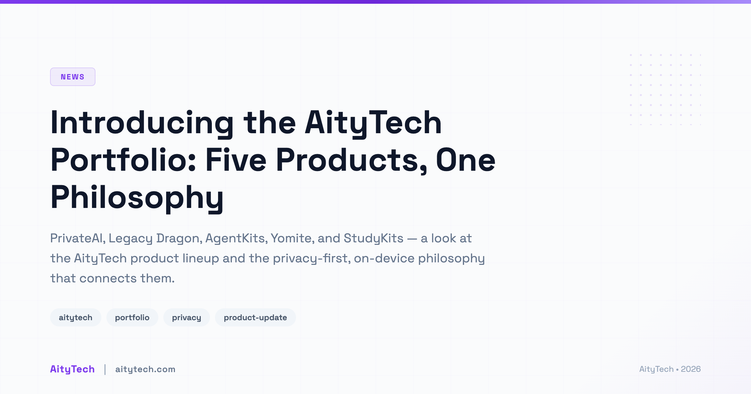Introducing the AityTech Portfolio: Five Products, One Philosophy