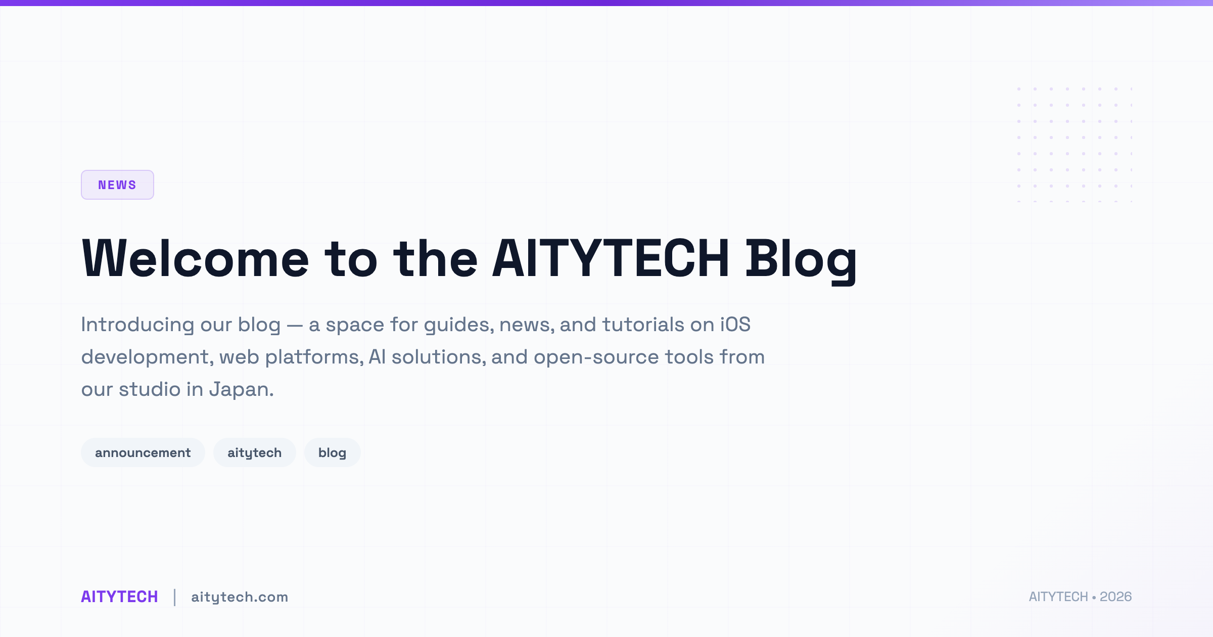 Welcome to the AITYTECH Blog