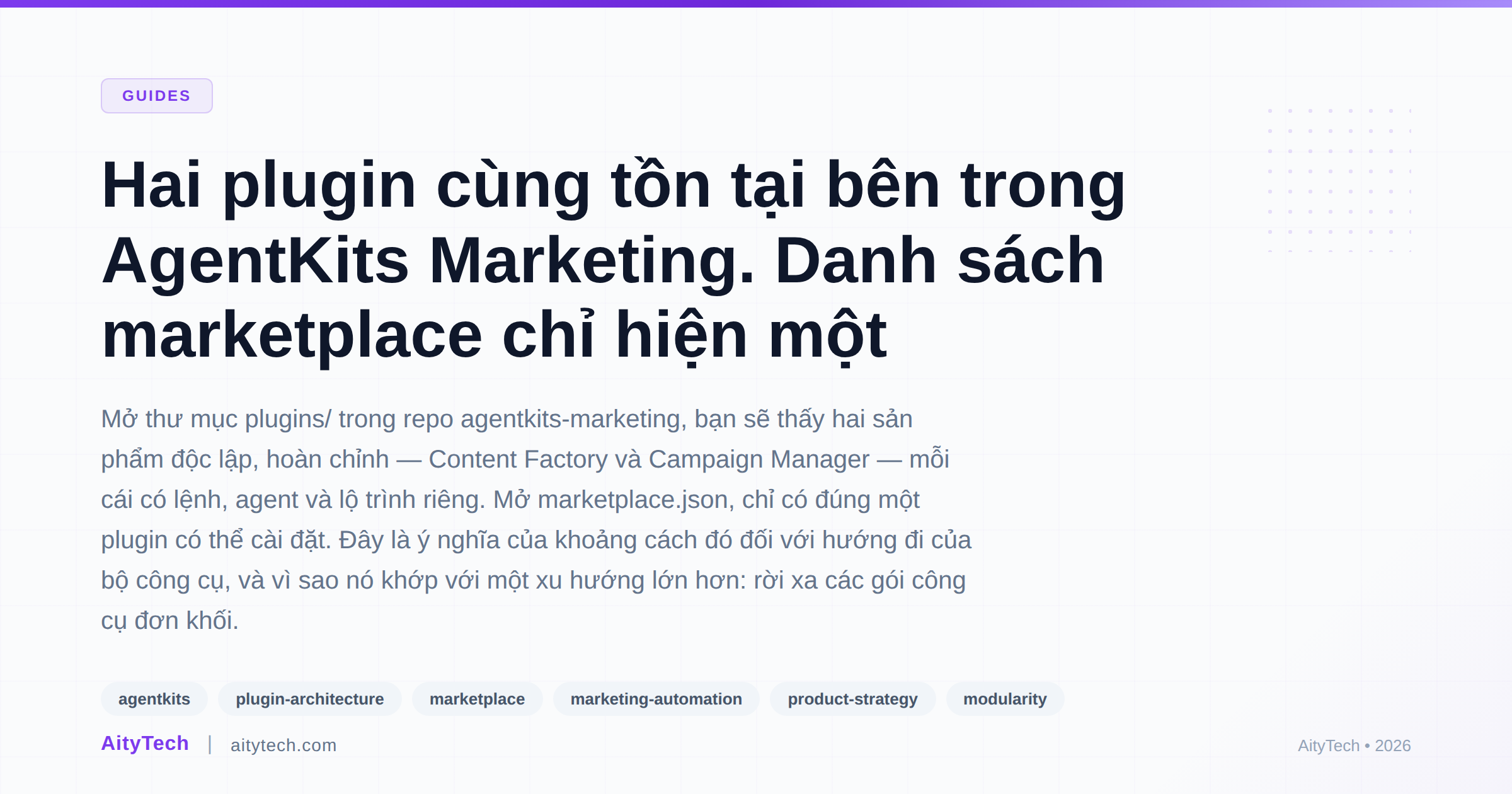 Hai plugin cùng tồn tại bên trong AgentKits Marketing. Danh sách marketplace chỉ hiện một