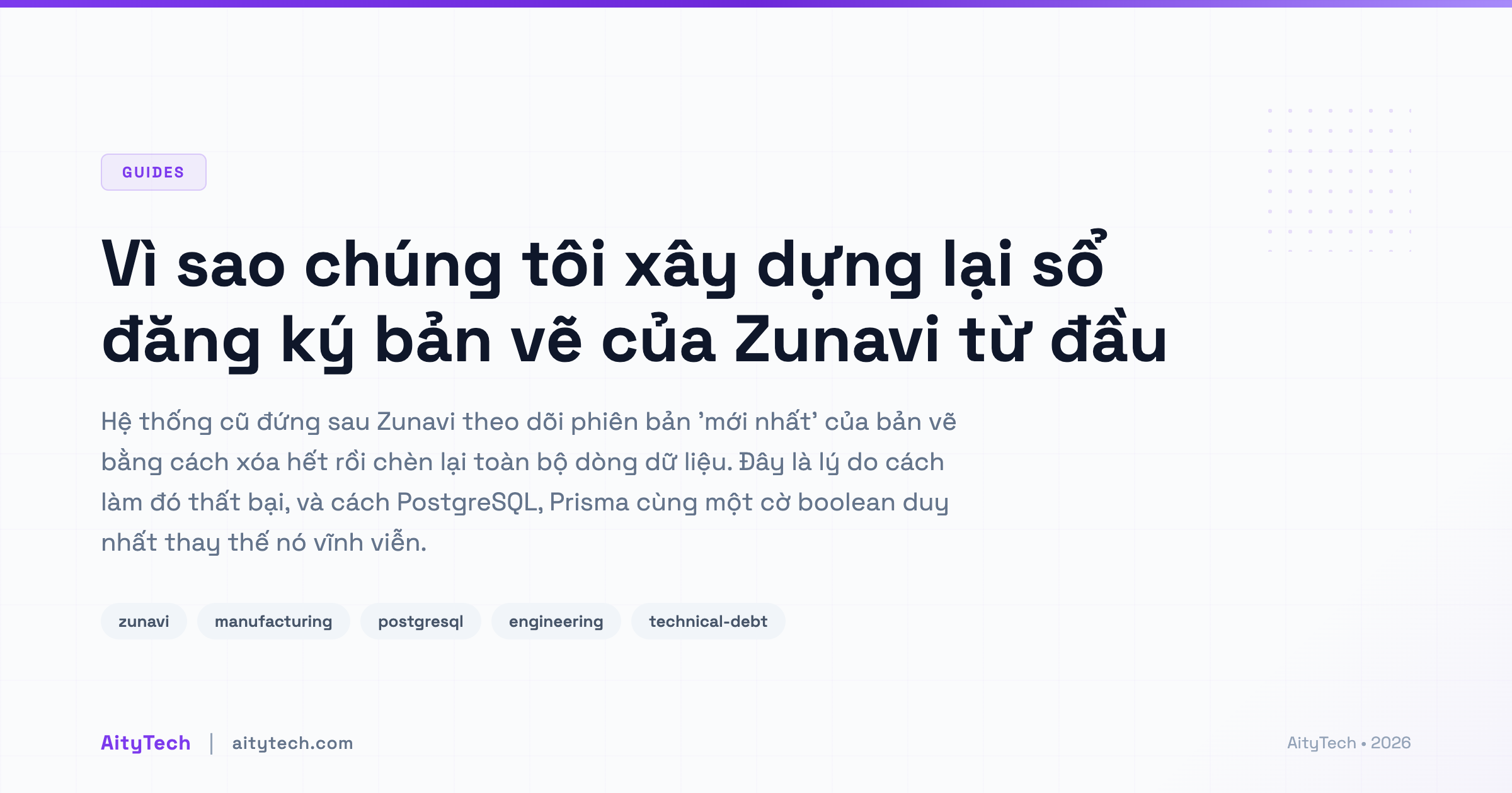Vì sao chúng tôi xây dựng lại sổ đăng ký bản vẽ của Zunavi từ đầu